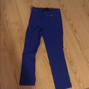 Blue stretchy office pants